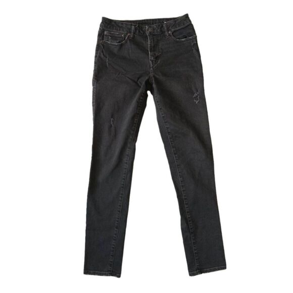 American Eagle Charcoal Wash Skinny Leg Distressed Denim Jeans Men's Size 30X32 - Picture 1 of 12